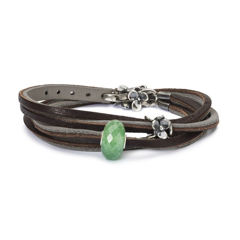 Trollbeads, Armbånd, Brun læder/sølv uden lås