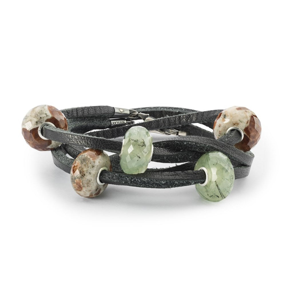 Trollbeads Prehnite with Toumalinated Quartz Bead