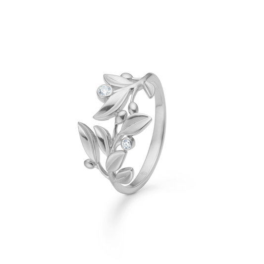 Mads Z ring "Olive Love" med zirkonia