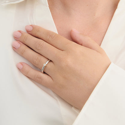 Mads Z ring "Vera" med 8 karat guld og zirkonia