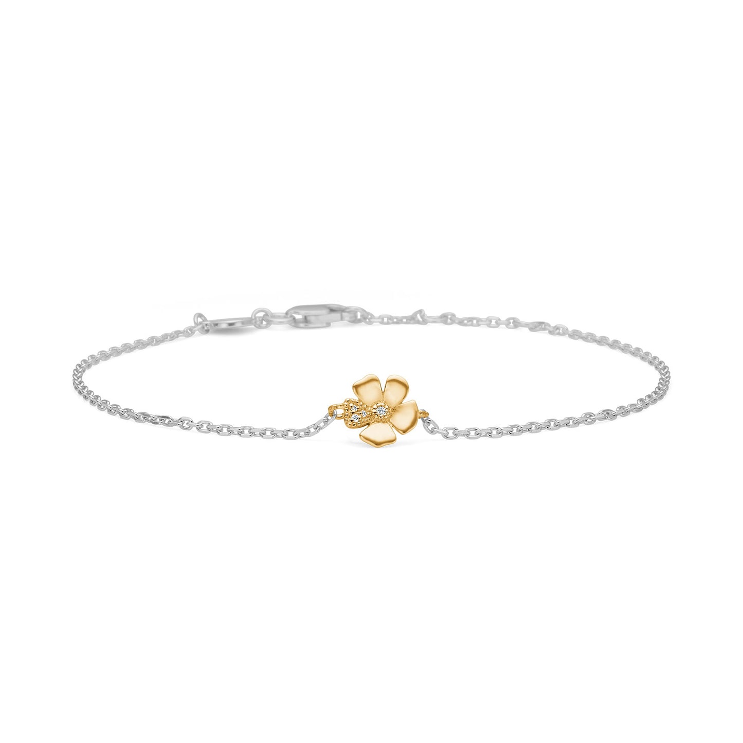 Mads Z Sølv armb. Fleur m.14 kt.+0,014 ct. W.SI