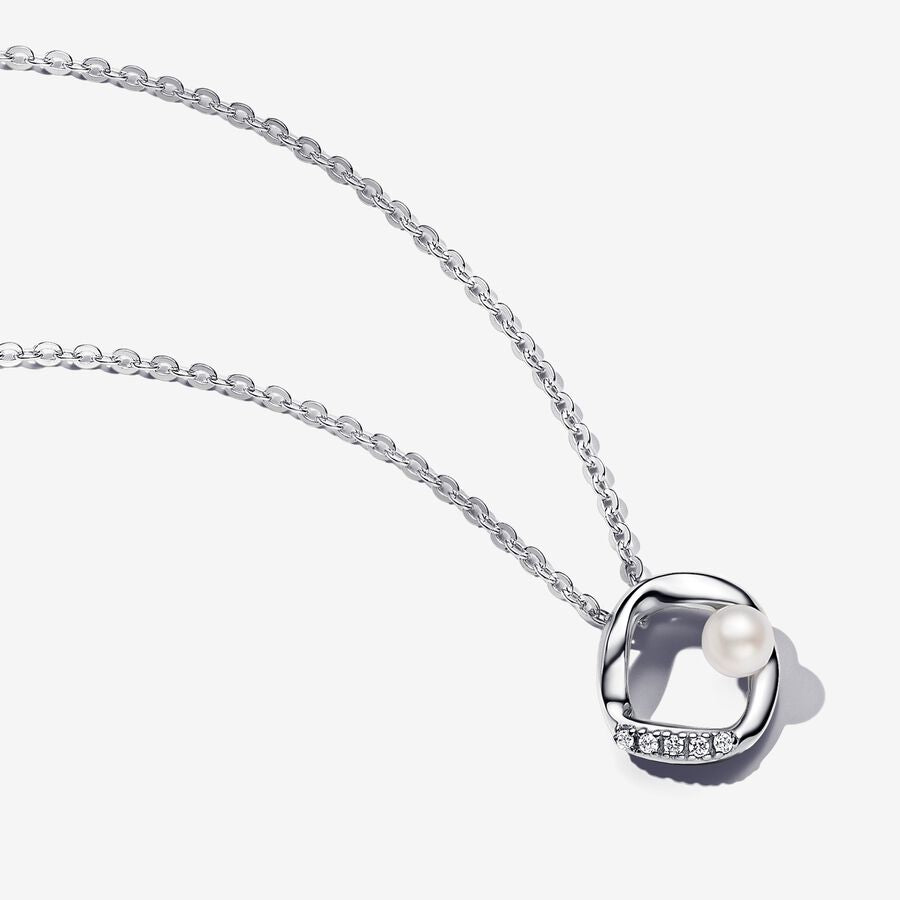 Pandora Organisk formet Pavé cirkel collier-halskæde