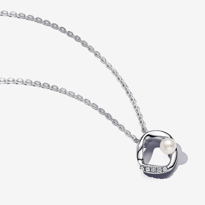 Pandora Organisk formet Pavé cirkel collier-halskæde
