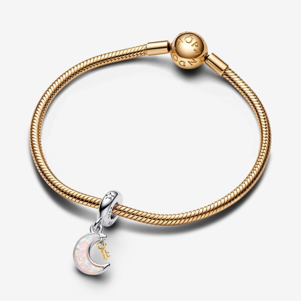 Pandora Sølv moon and key charm