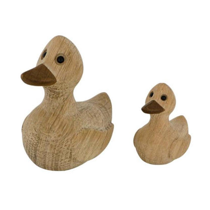 Træfigur And med ælling