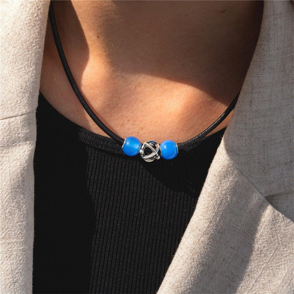 Trollbeads Round Blue Agate Bead