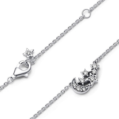 Pandora Sølv stars and  moon vedhæng med halskæde