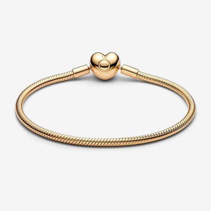 Armbånd i Forgyldt Sølv fra Pandora Med Hjertelås