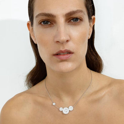 Georg Jensen Daisy 4 Flower Necklace silver