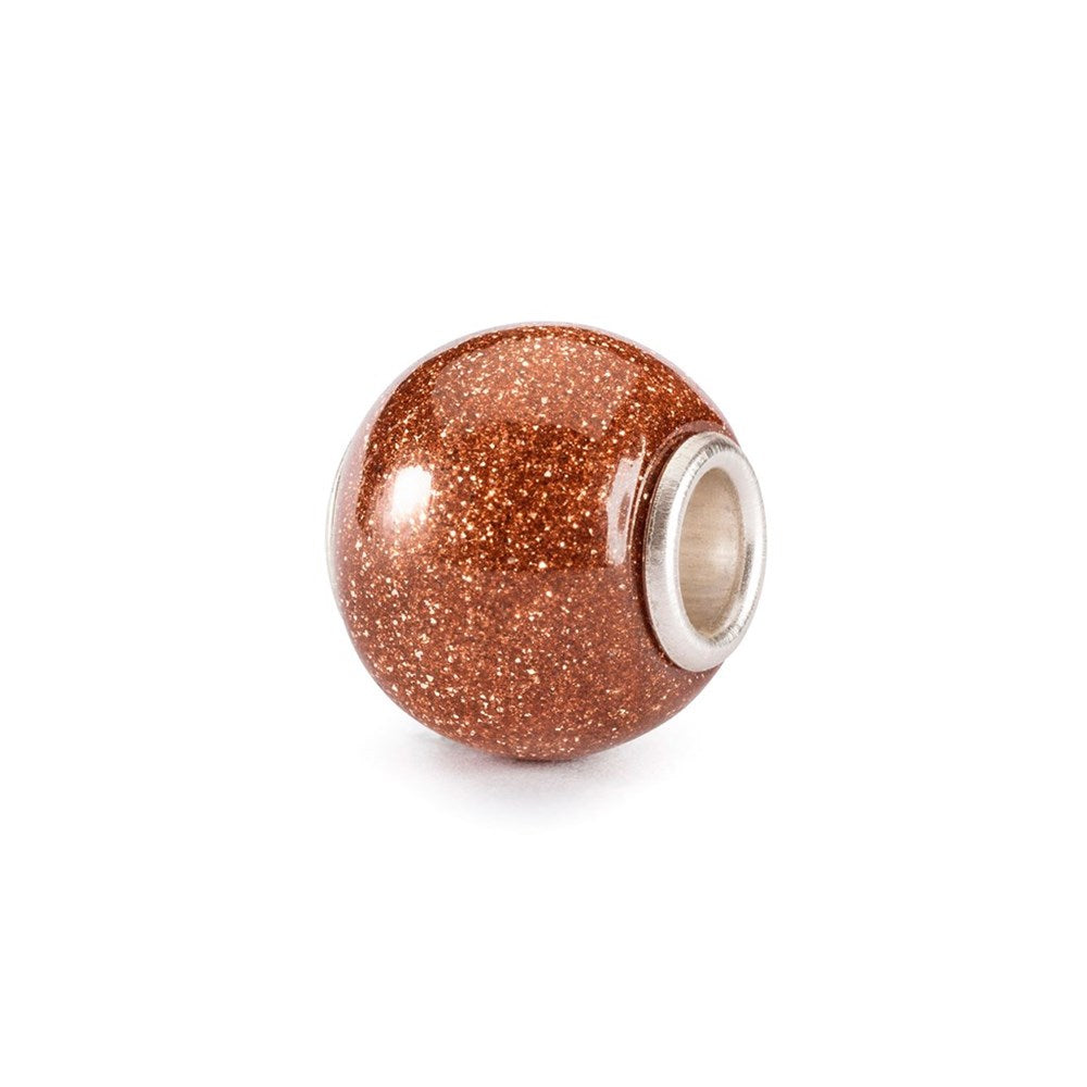 Trollbeads Round Brown Goldstone Bead