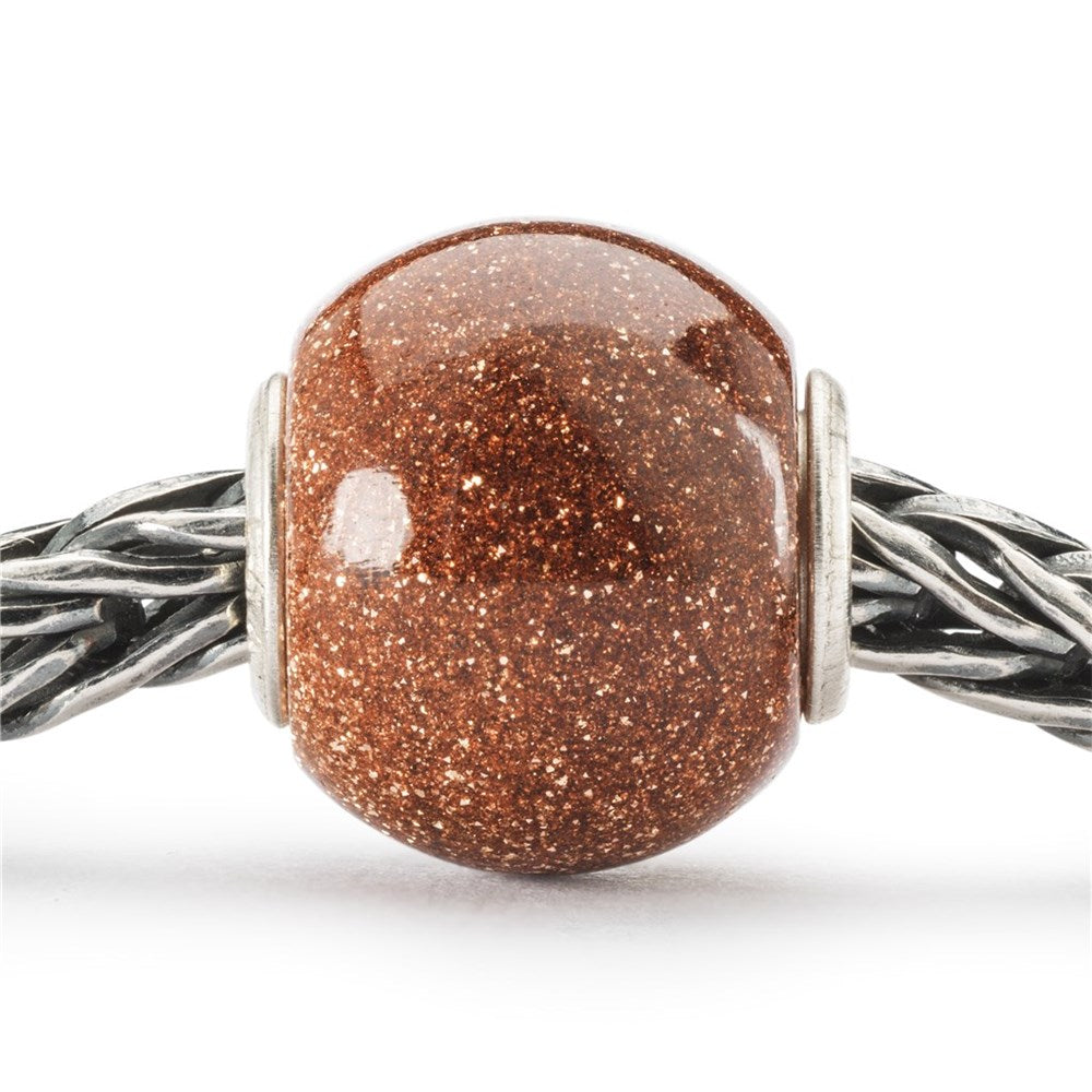Trollbeads Round Brown Goldstone Bead