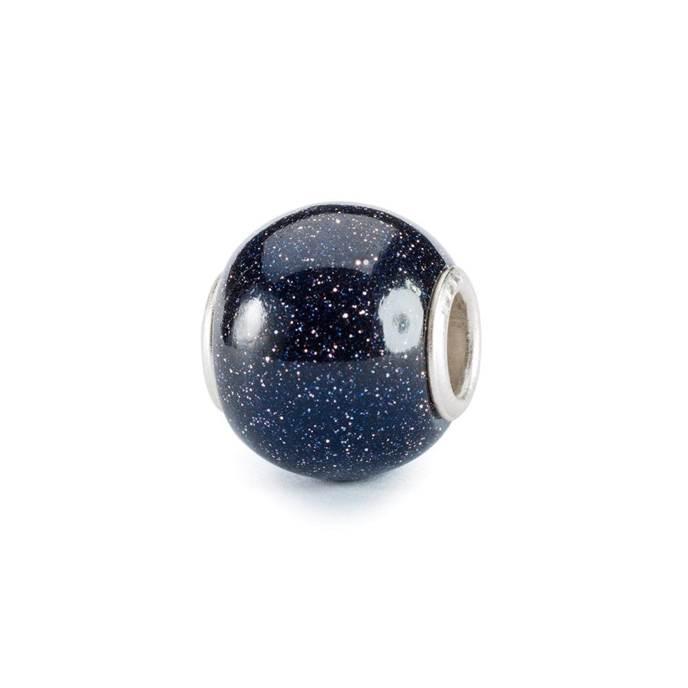Trollbeads Round Blue Goldstone Bead