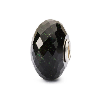 Trollbeads Faceted Green Goldstone Bead