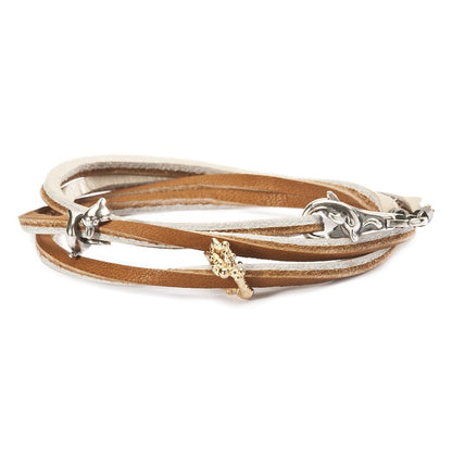 Trollbeads Læderarmbånd Brun/Beige