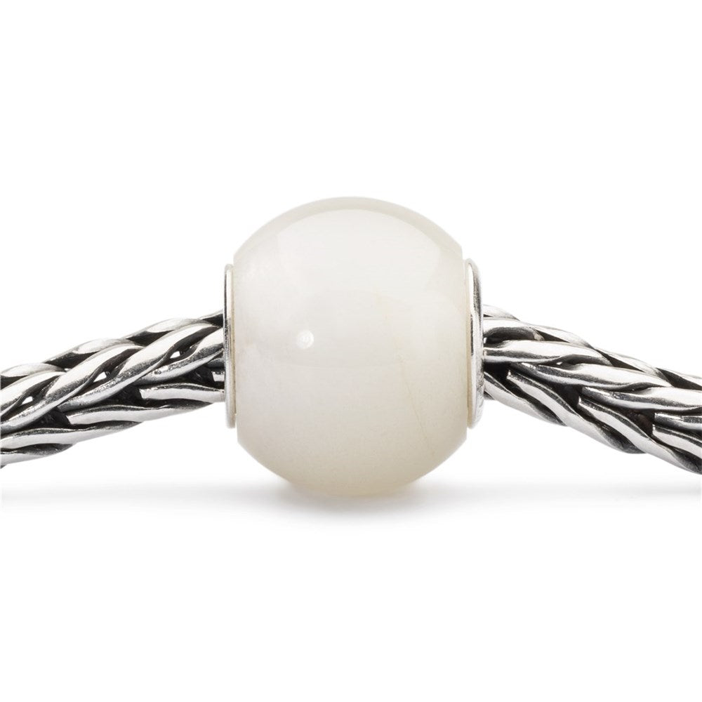 Trollbeads Rund hvid Månesten
