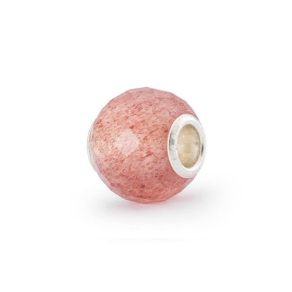 Trollbeads Round Strawberry Quartz Facet