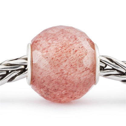 Trollbeads Round Strawberry Quartz Facet