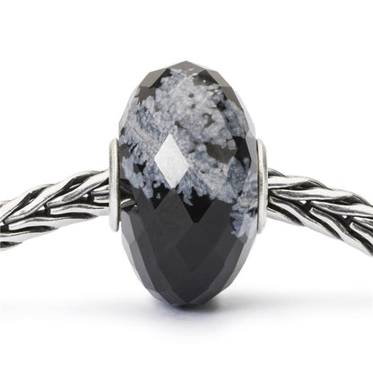 Trollbeads Snowflake Obsidian Facet Bead
