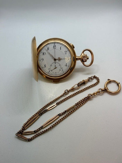 14 kt lommeur systeme Glashutte