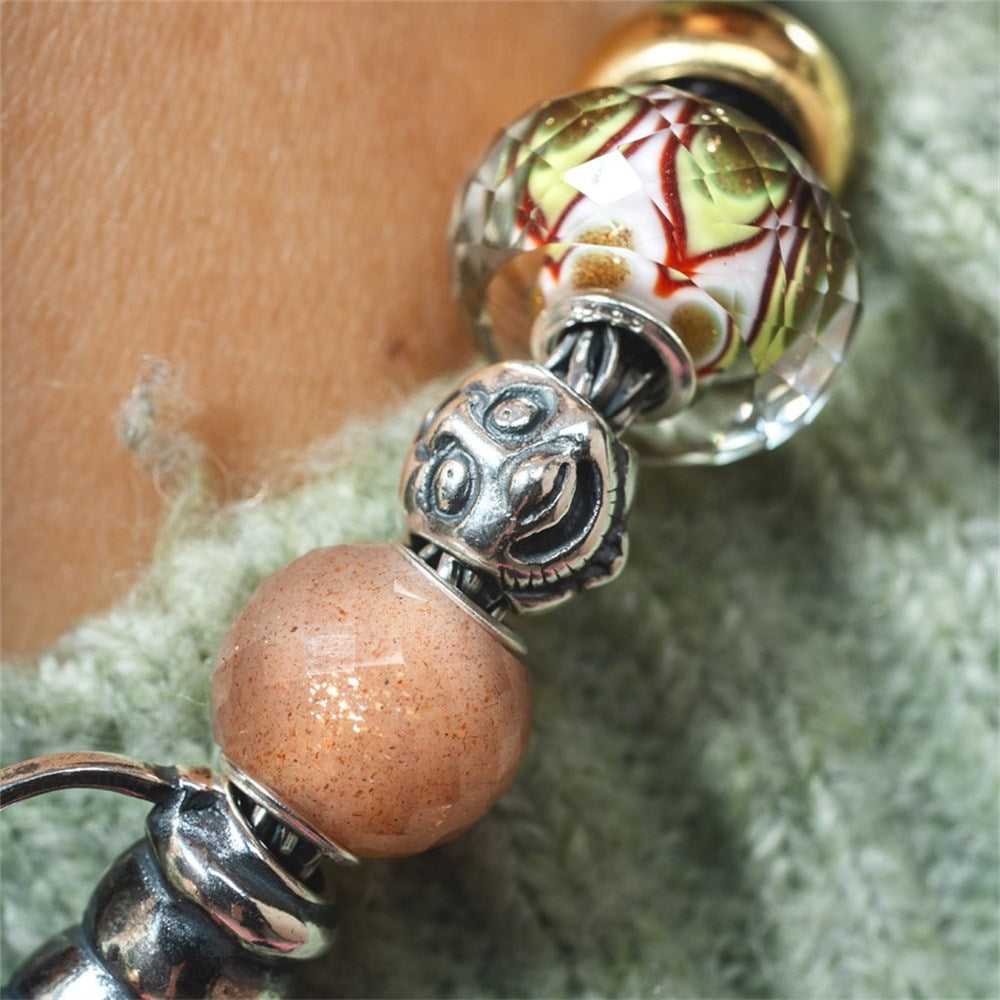 Trollbeads Round Feldspar Moonstone Facet