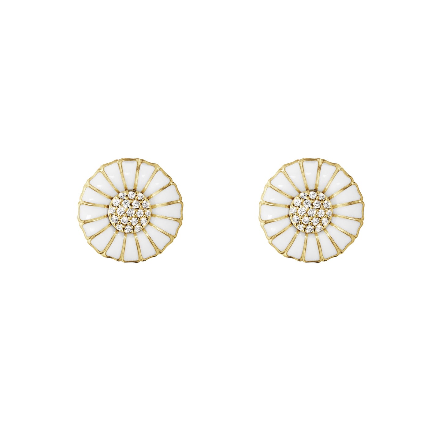 Georg Jensen Daisy øreringe hvid forgyldt
