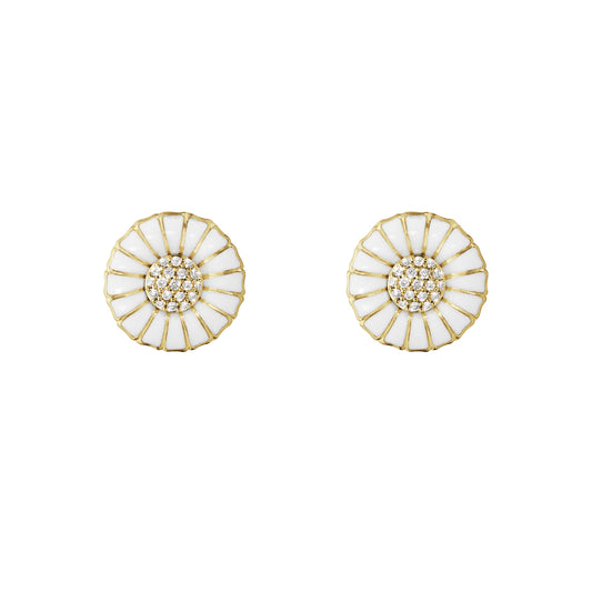 Georg Jensen Daisy øreringe hvid forgyldt