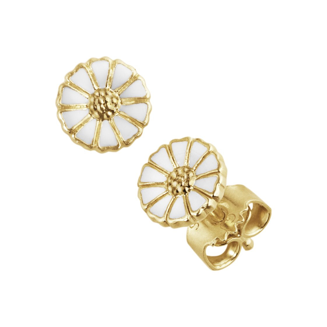 Georg Jensen Daisy øreringe hvid forgyldt