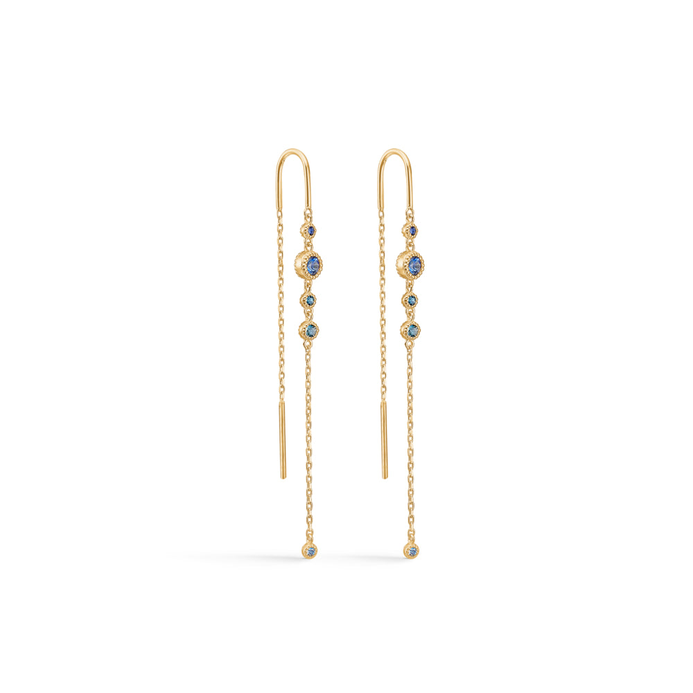 Mads Z "Luxury Rainbow" blue 14kt ørehængere
