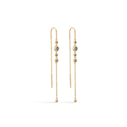 Mads Z "Luxury Rainbow" blue 14kt ørehængere