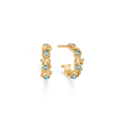 Mads Z "Vintage Blooming" 14kt ørestik m. London Blue Topas