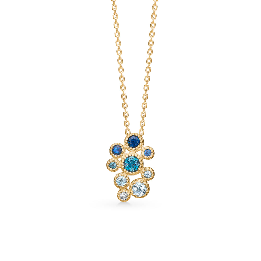 Mads Z "Luxury Rainbow" blue 14kt. vedhæng