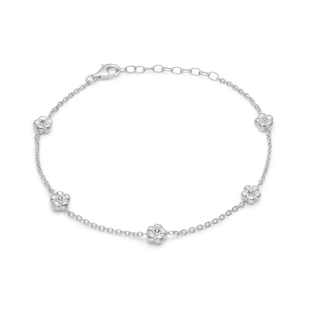 Blossom sølv armbånd med blomster