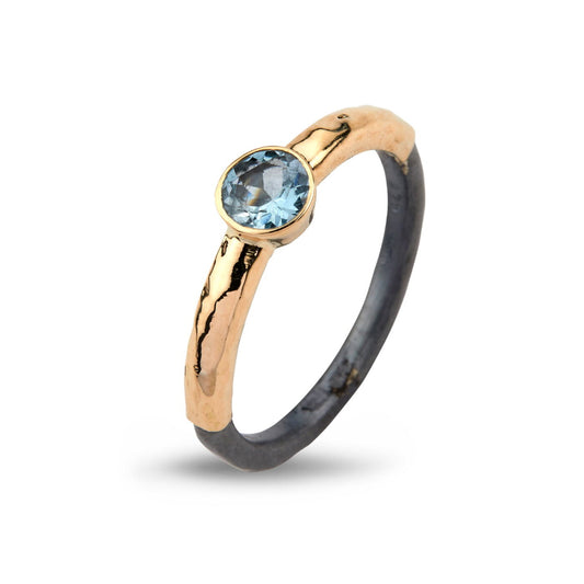 By Birdie Victoria Aqua (faceted) ring