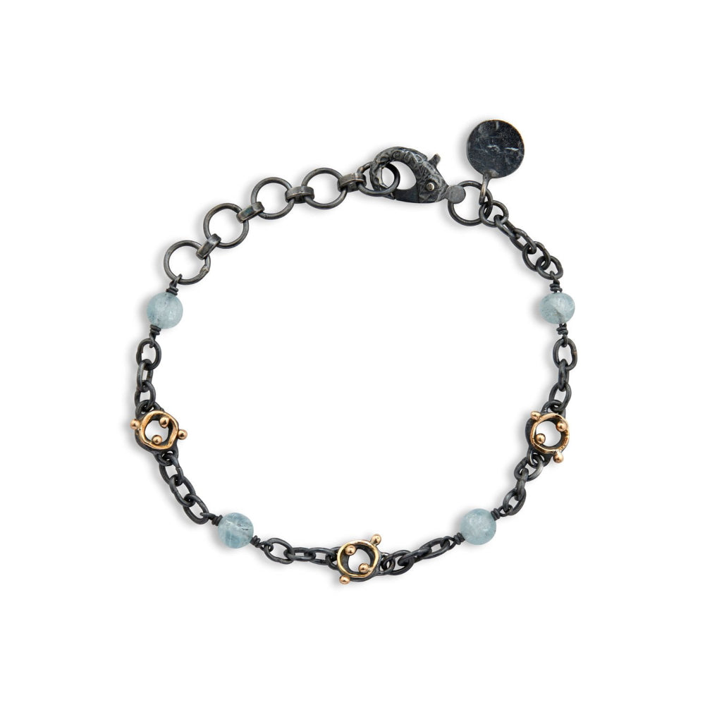 By Birdie Zeus Stone Aqua armbånd
