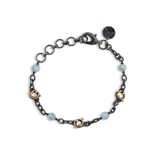 By Birdie Zeus Stone Aqua armbånd