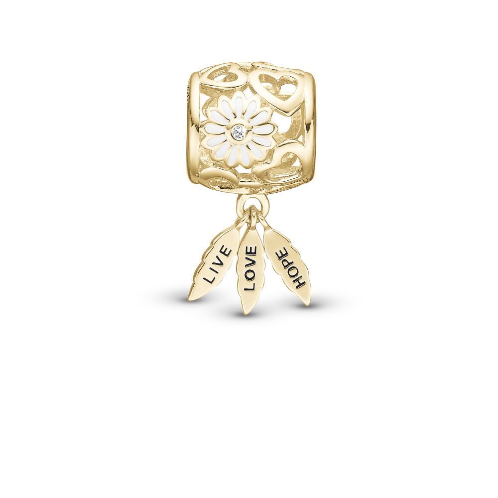 Christina Jewelery White Marguerite Live, Love, Hope Charm