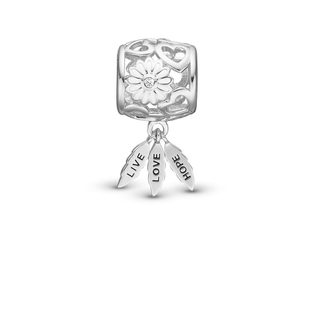 Christina Jewelery White Marguerite Live, Love, Hope Charm