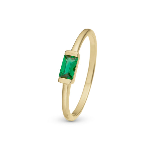 Christina Jewelry ring Green Single Baguette