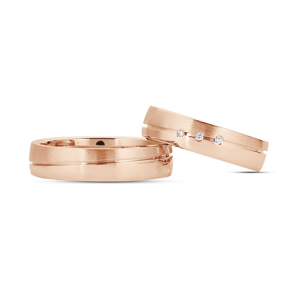 Nuran Vielses ringe A3437 3x0,01ct, 14kt Rosaguld (pris fra 11.800,00,- pr. stk.)