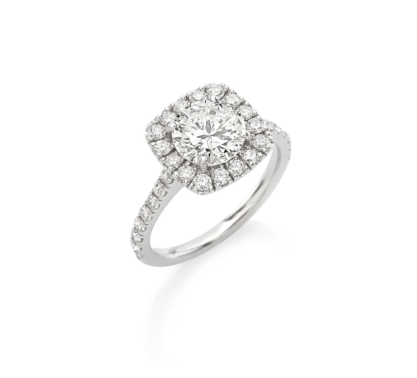 Hvidgulds ring 18 kt m. brillanter