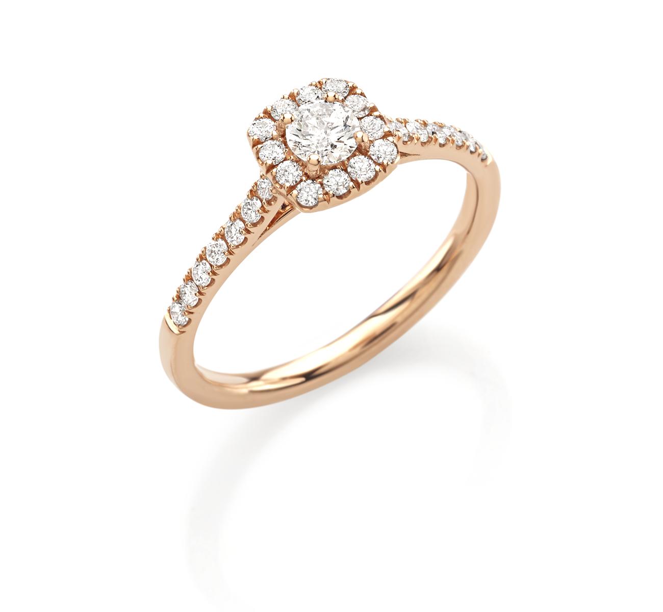 Guld ring 18 kt m. brillanter