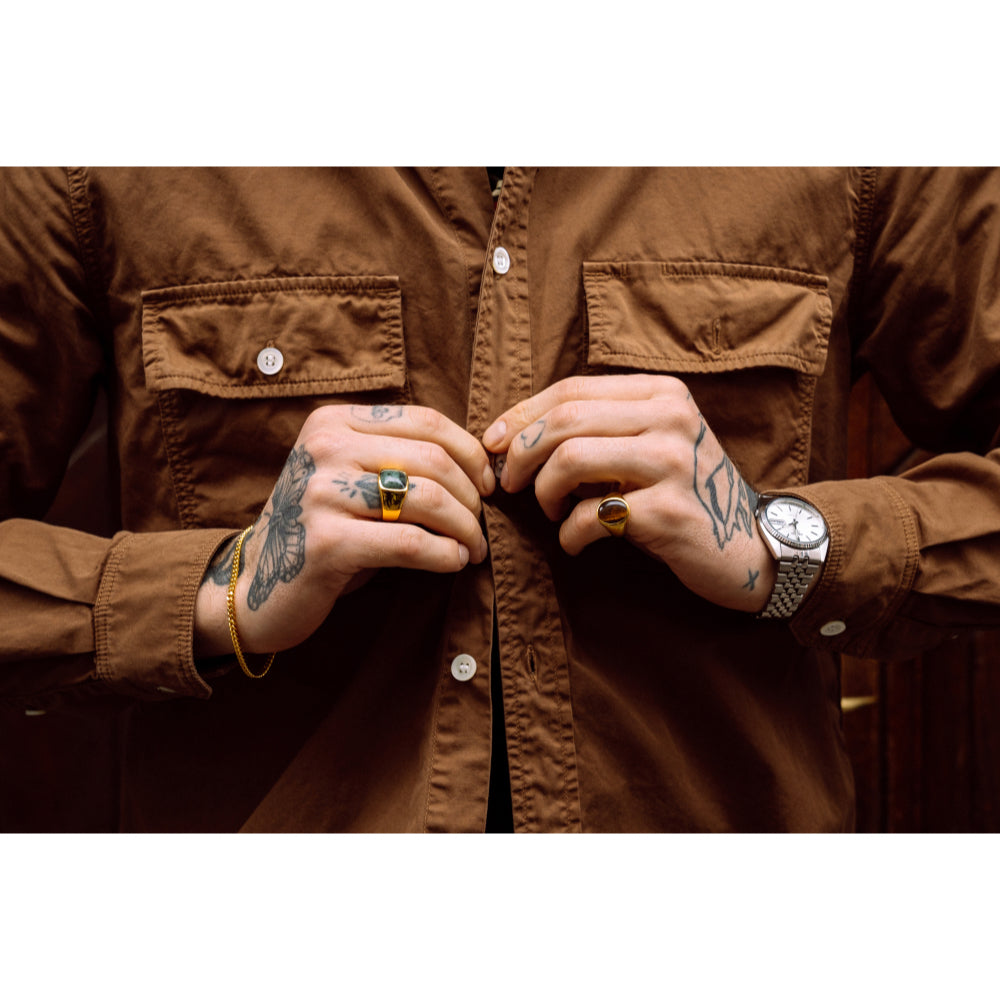 Ix Studios Oval Signet Tiger Eye ring
