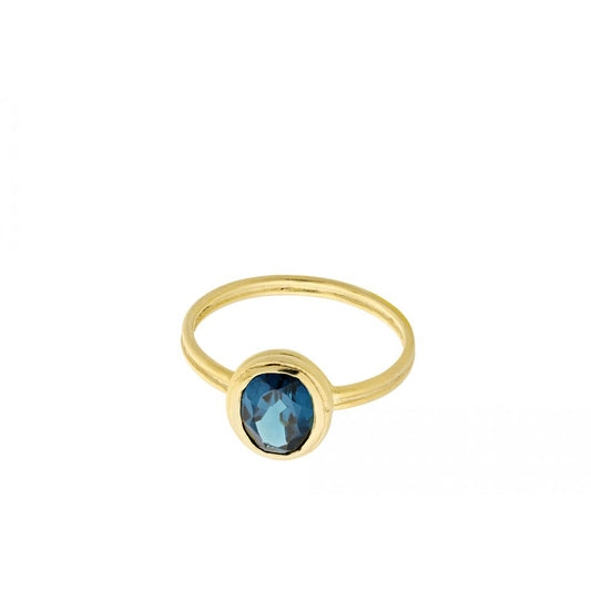 Pernille Corydon Forgyldt Hellir Blue Ring