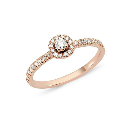 Nuran Sofia ring 0,25ct 14kt Rosaguld